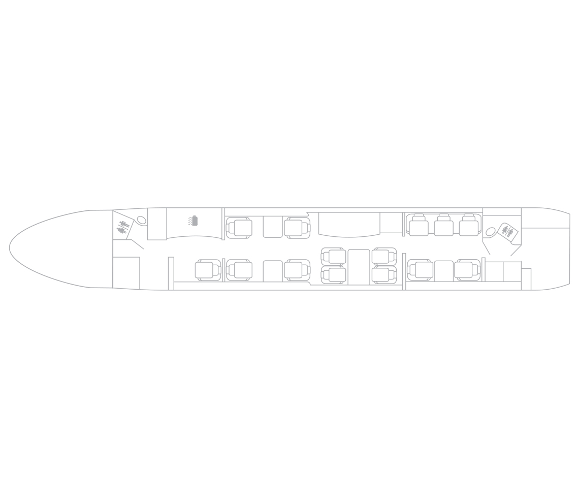 Bombardier Global 5000 interior cabin specification