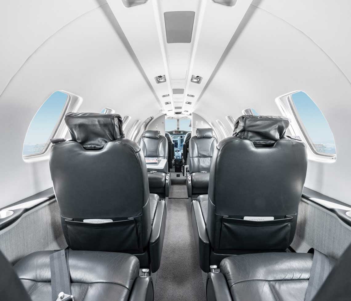 Cessna Citation CJ2 private jet interior