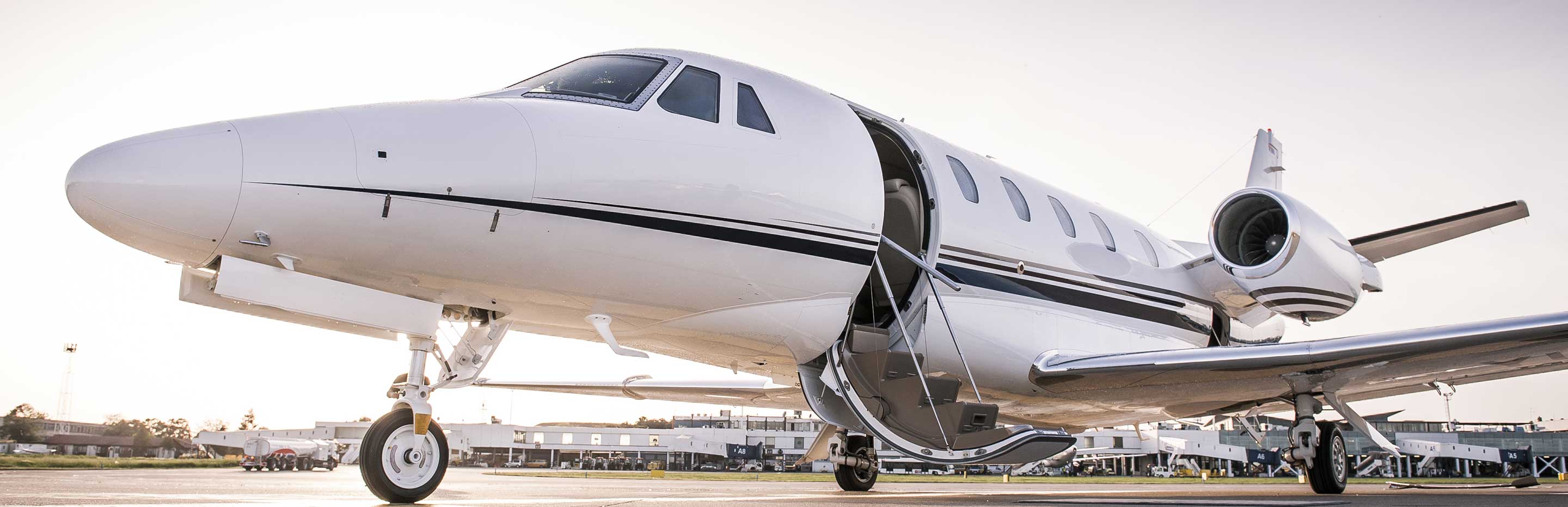Private Jet on runway