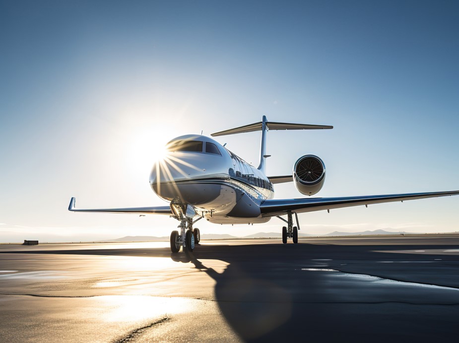 Private Jet on runway