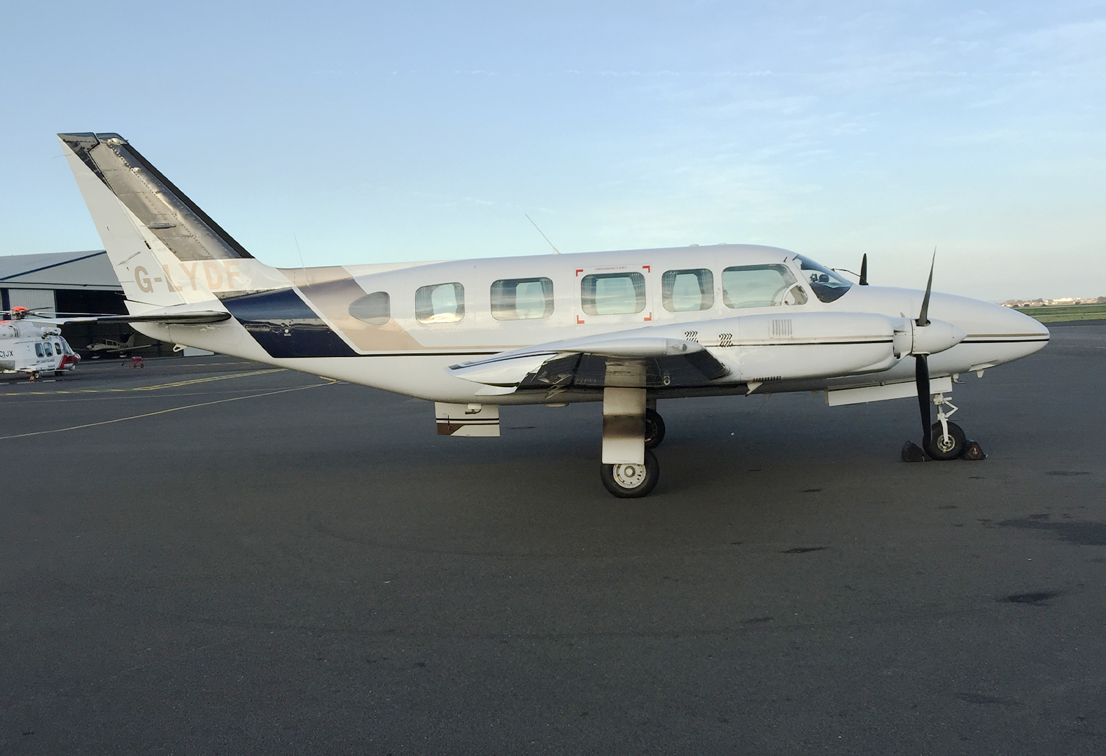 Piper Chieftain PA-31 cargo charter aircraft small freight plane on runway